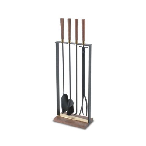 Pilgrim Hampton Walnut Handle Tool Set - Black - Burnished Brass Details - 18070