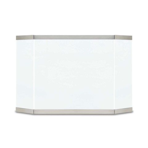 Pilgrim Modern Glass Screen - Stainless Steel - 18193