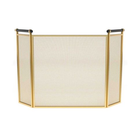 Pilgrim Calabar Tri Panel Screen - Brass - 18230BS