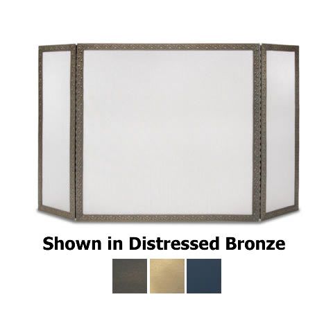Pilgrim Ballard Embossed Tri Panel Screen - Burnished Brass - 18262