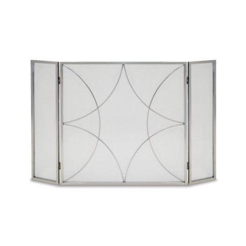 Pilgrim Forged Diamond Tri Panel Screen - Polished Nickel - 19224