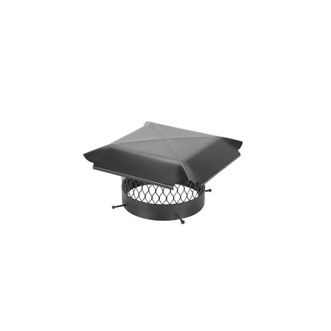Draft King 10 Round Bolt-On Single Flue Chimney Cap - Black Galvanized Steel - CBO10