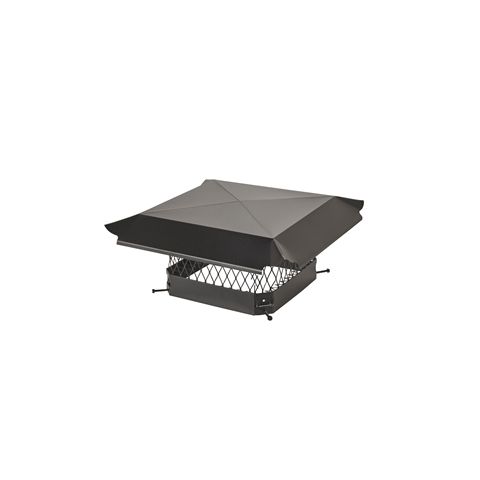 Draft King 11 x 11 Bolt-On Single Flue Chimney Cap - Black Galvanized Steel - CBO1111