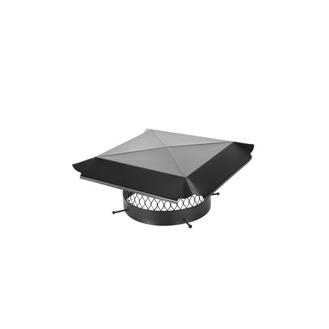 Draft King 12 Round Bolt-On Single Flue Chimney Cap - Black Galvanized Steel - CBO12