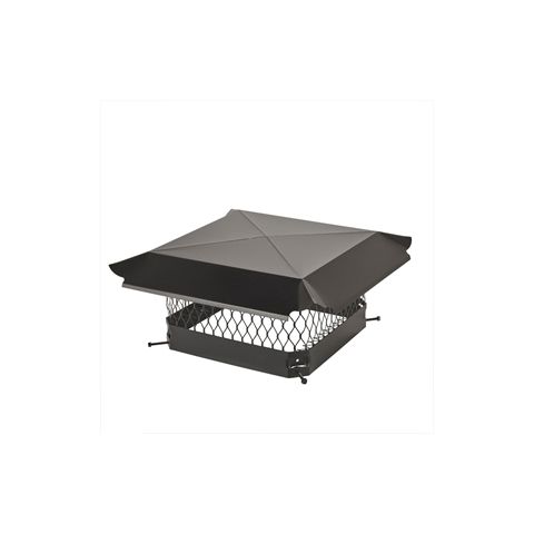 Draft King 13 x 13 Bolt-On Single Flue Chimney Cap - Black Galvanized Steel - CBO1313