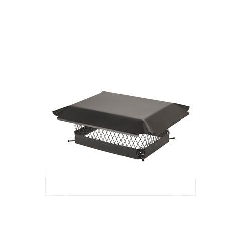 Draft King 18 x 13 Bolt-On Single Flue Chimney Cap - Black Galvanized Steel - CBO1318
