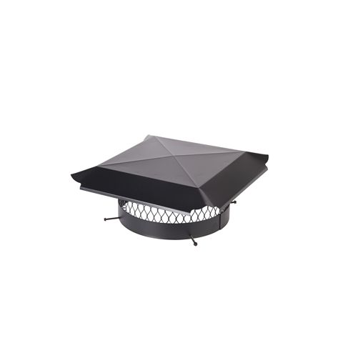 Draft King 14 Round Bolt-On Single Flue Chimney Cap - Black Galvanized Steel - CBO14