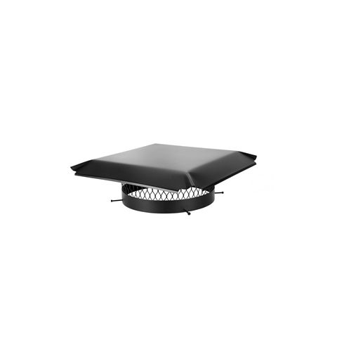 Draft King 16 Round Bolt-On Single Flue Chimney Cap - Black Galvanized Steel - CBO16