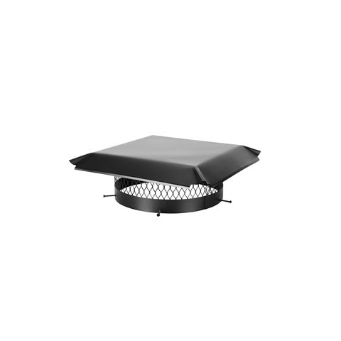 Draft King 18 Round Bolt-On Single Flue Chimney Cap - Black Galvanized Steel - CBO18