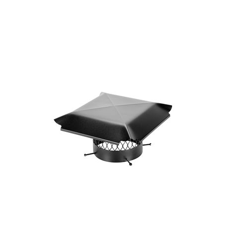 Draft King 8 Round Bolt-On Single Flue Chimney Cap - Black Galvanized Steel - CBO8
