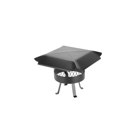 Draft King 10 Round Slip-In Welded Leg Single Flue Chimney Cap - Black Galvanized Steel - CBO811