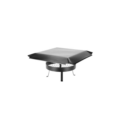 Draft King 16 Round Slip-In Welded Leg Single Flue Chimney Cap - Black Galvanized Steel - CBO816