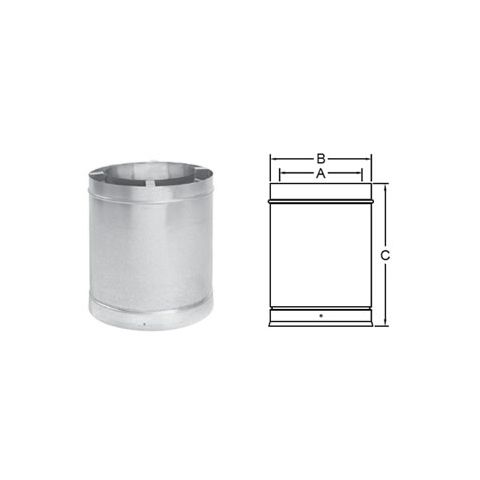 Metal-Fab Air-Cooled Temp/Guard 10 Diameter 18 Length Pipe - 10ATG18