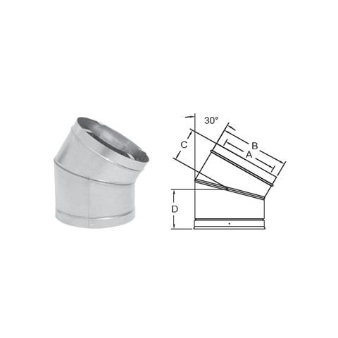 Metal-Fab Air-Cooled Temp/Guard 10 Diameter 30 Degree Elbow - 10ATGA30