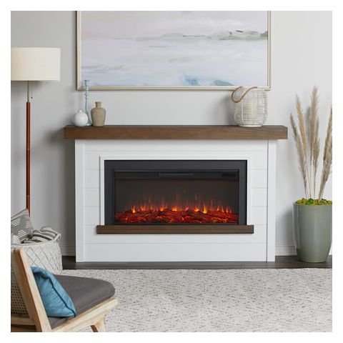 Real Flame Bernice 67 Landscape Electric Fireplace in White - 4220E-W