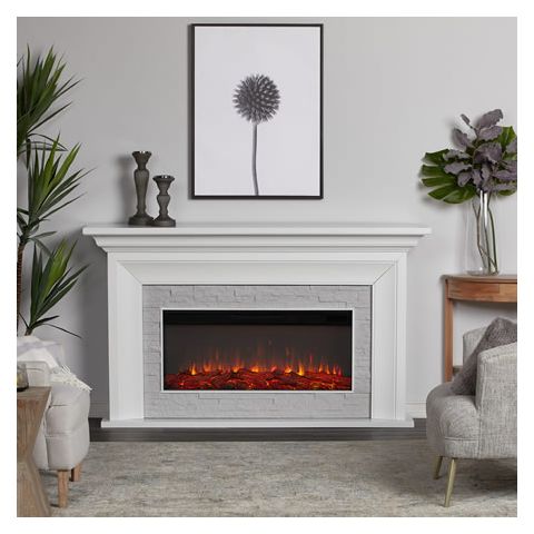 Real Flame Sonia 69 Landscape Electric Fireplace in White - 4830E-W