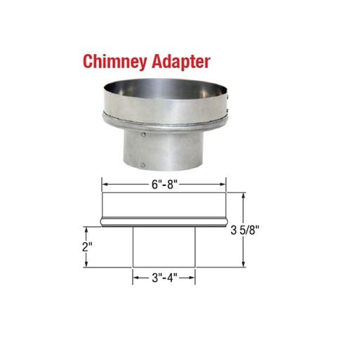 Selkirk 3 Ultimate Pellet Pipe SCS Chimney Adapter - 8 Chimney - 823039 - 3UPP-CA8