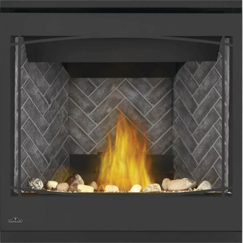 Flames in fireplace