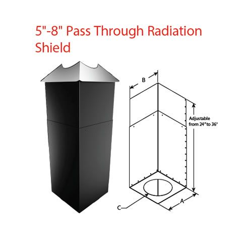 DuraVent 6 DuraTech Square Radiation Shield Extension - 6DT-SRSE