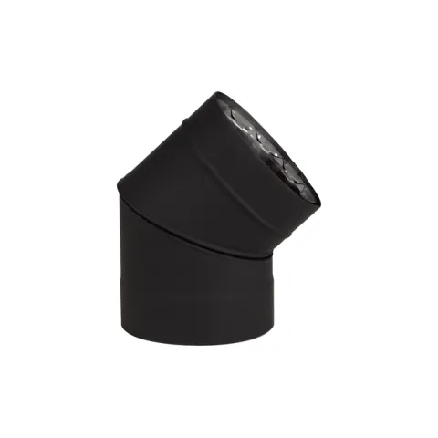 VORTEX 45 ELBOW DOUBLE WALL BLACK