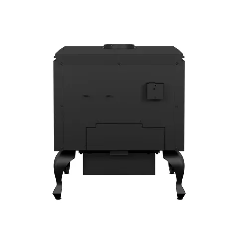 Drolet Escape 1800 Wood Stove On Legs with Black Door back view