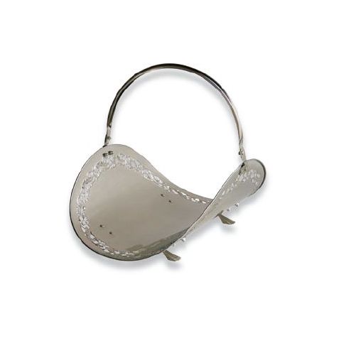 Uniflame 21" Satin Pewter Woodbasket with Filigree - W-7530