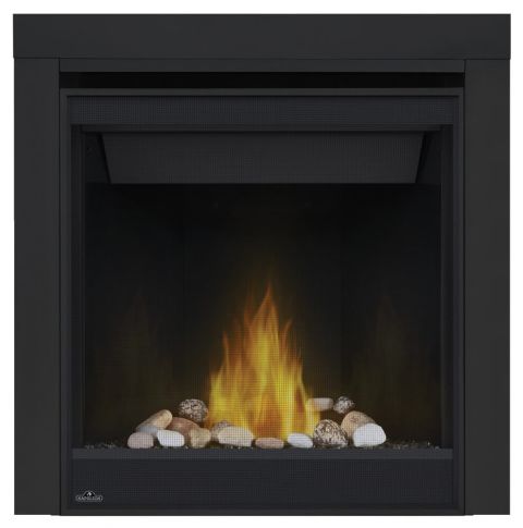 Flames in fireplace