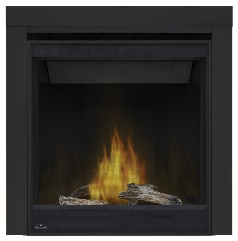 Flames in fireplace