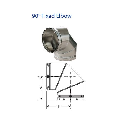 DuraVent 10 B-Vent 90 Degree Fixed Elbow - 10BVL90-1