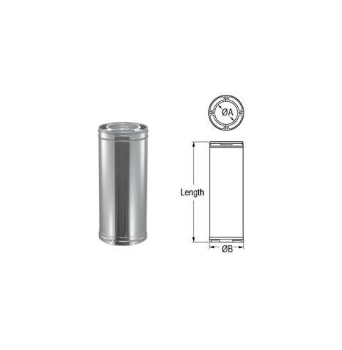 M&G DuraVent 8'' DuraPlus Chimney Pipe 36 Inch Length - Stainless Steel - 9217SS // 8DP-36SS
