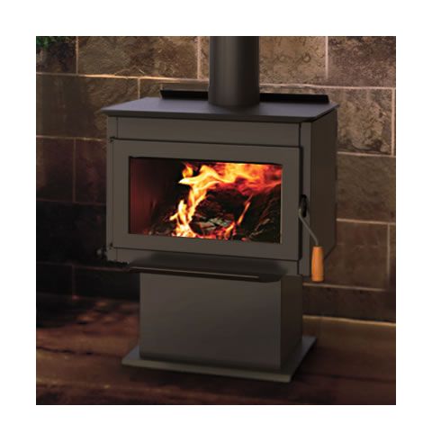 IronStrike Tahoma 1600 GL Freestanding Wood-Burning Stove - Steel Door - T160GL / F4019