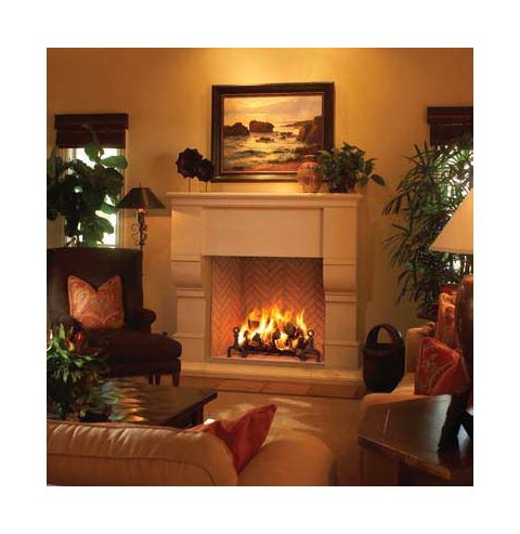 Vantage Hearth VF48HIA 48" Monticello Wood Burning Fireplace-HB Ivory