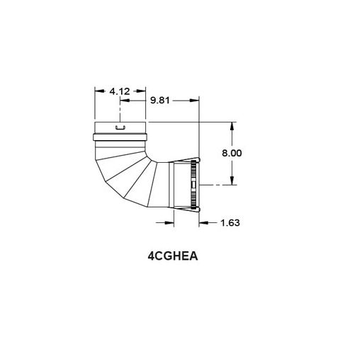 Metal-Fab Corr/Guard 4" D Hydrotherm Elbow Adapter - Value - 4CGVHEA