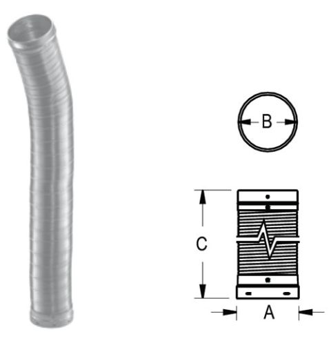 DuraVent 8" DuraLiner Round-To-Round Flex Pipe 36" - 4836-F