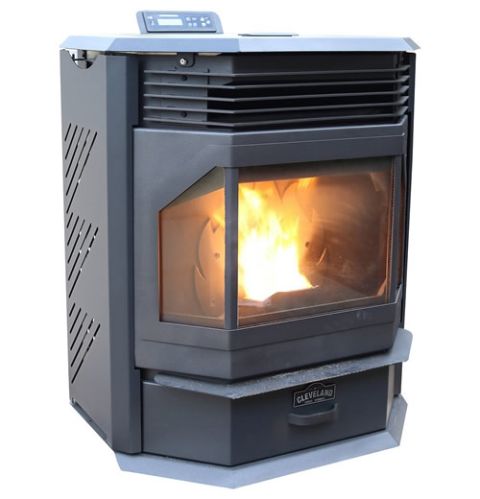 Cleveland Iron Works Bay Front Pellet Stove - F500210 - PSBF66W-CIW