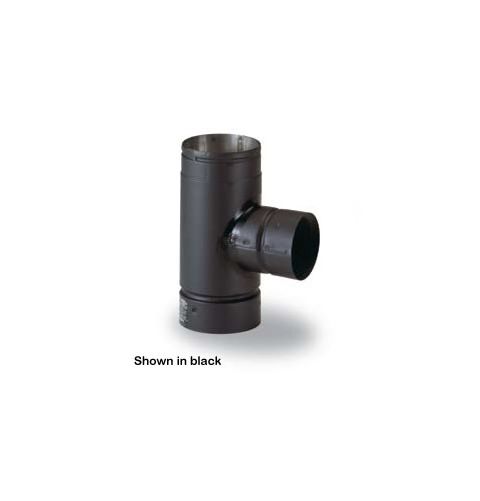Security Chimneys 3'' SPX Pellet Vent Tee 90 Black (Tee Cap Included) - 3SPXBT