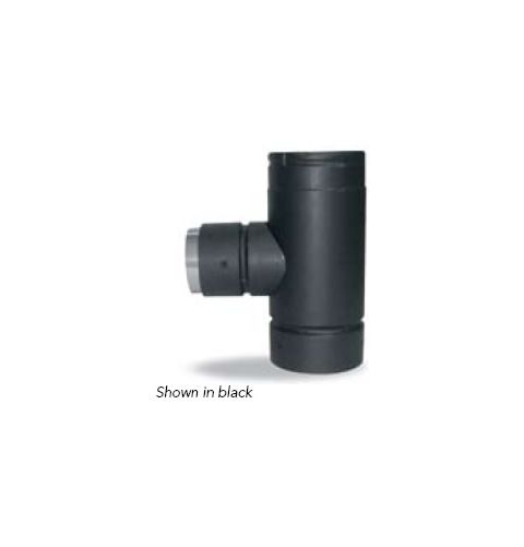 Security Chimneys 3'' SPX Pellet Vent Stove Adaptor Increaser Tee - Black - 3SPXBTW4AB