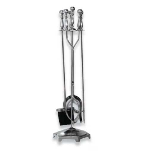 Uniflame 5 Piece Pewter Wrought Iron Fireset - F-1698