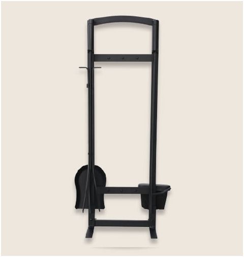Uniflame 5 Piece Black Fireset With Cylinder Handles - F-1069