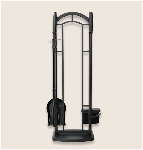 Uniflame 5 Piece Black Wrought Iron Fireset - F-1119