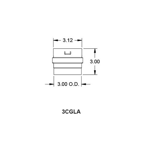 Metal-Fab Corr/Guard 3" Diameter Dunkirk Radiator/Laars Heating Systems/Smith Boiler Adapter (304SS) - 3CGLA-C40