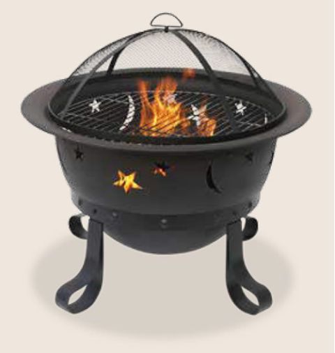 Uniflame 30 Inch Diameter Deep Bronze Bowl With Stars And Moons - WAD1081SP