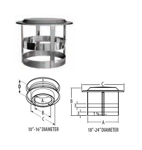 M&G DuraVent 24'' DuraTech Chimney Cap - 99885 // 24DT-VC