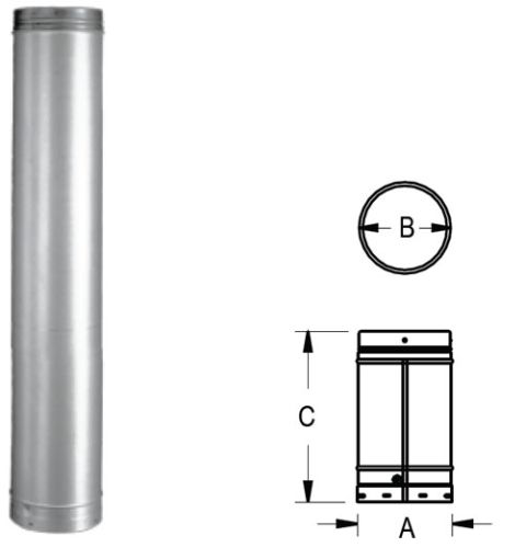 M&G DuraVent 6'' DuraLiner Round Rigid Pipe 24'' - 4624 // 6DLR-24