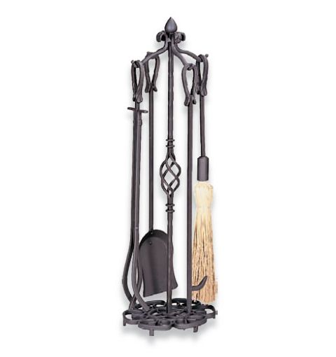 Uniflame 5 Piece Bronze Heavy Weight Fireset with Horseshoe Handle