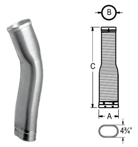 M&G DuraVent 6'' DuraLiner Oval-To-Round Heavy Duty Flex Pipe 36'' - 6DLO-36FR // 6DLR-36ORHF