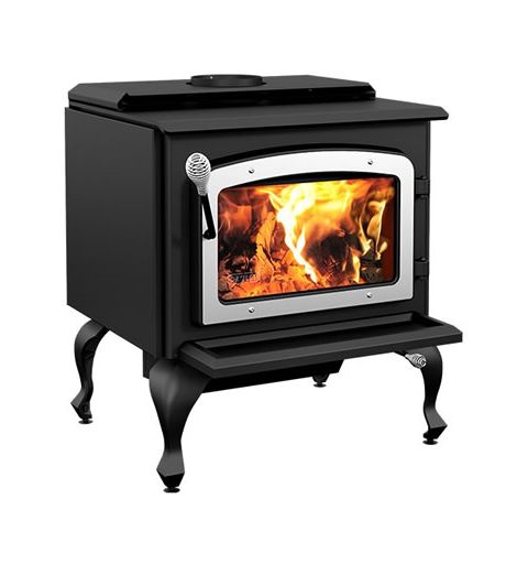 Drolet Escape 1800 EPA Wood Stove with Nickel Door w/ Black Legs - DB03112