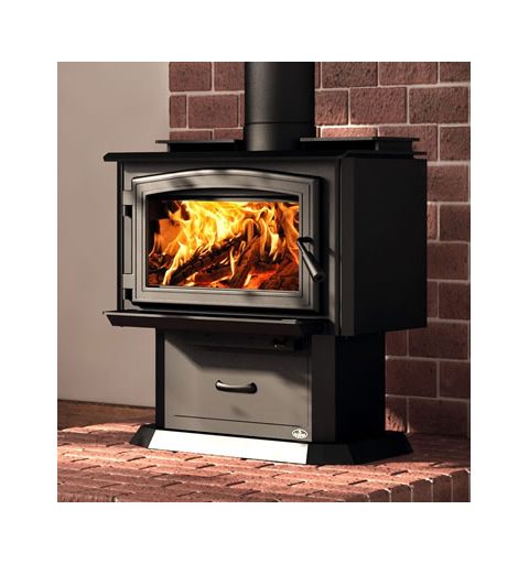 Osburn 1700 Wood Stove with Black Door - Pedestal - OB01700