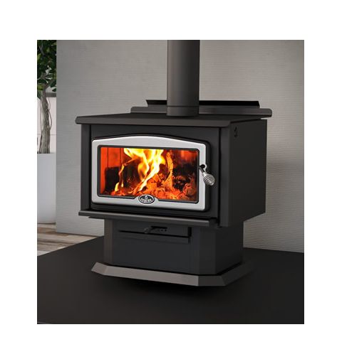 Osburn 2400 Wood Stove with Brushed Nickel Door Overlay - OB02411