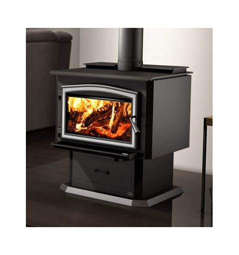 Osburn 3500 Wood Stove With Blower - Nickel Door Overlay - OB03500